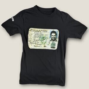 Pablo Escobar T-Shirt Small Black El Patron ID Card Colombia Narcos Graphic